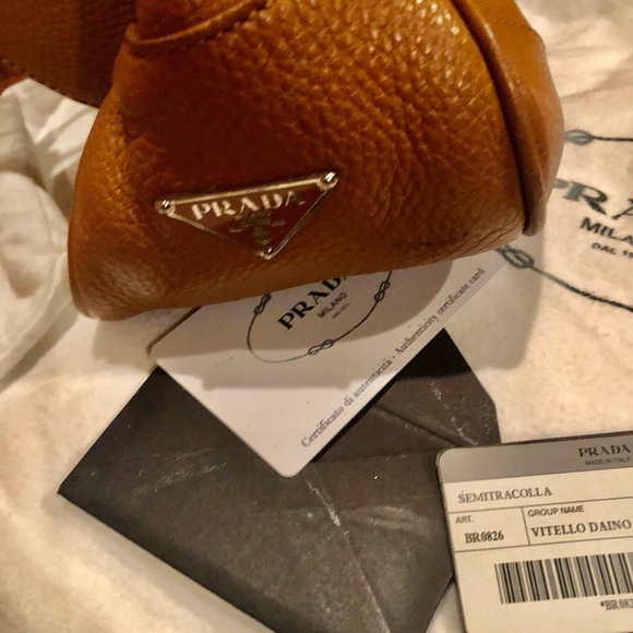 Prada moon purse BR0826 Vitelli Daino Moon camellio one owner- purse- - Picture 2 of 10